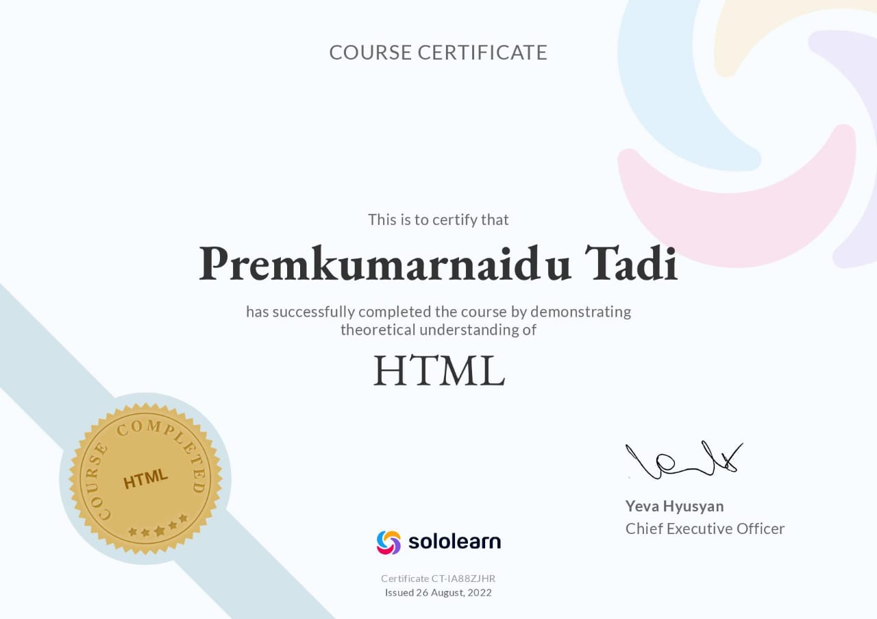 Web Development Certificates